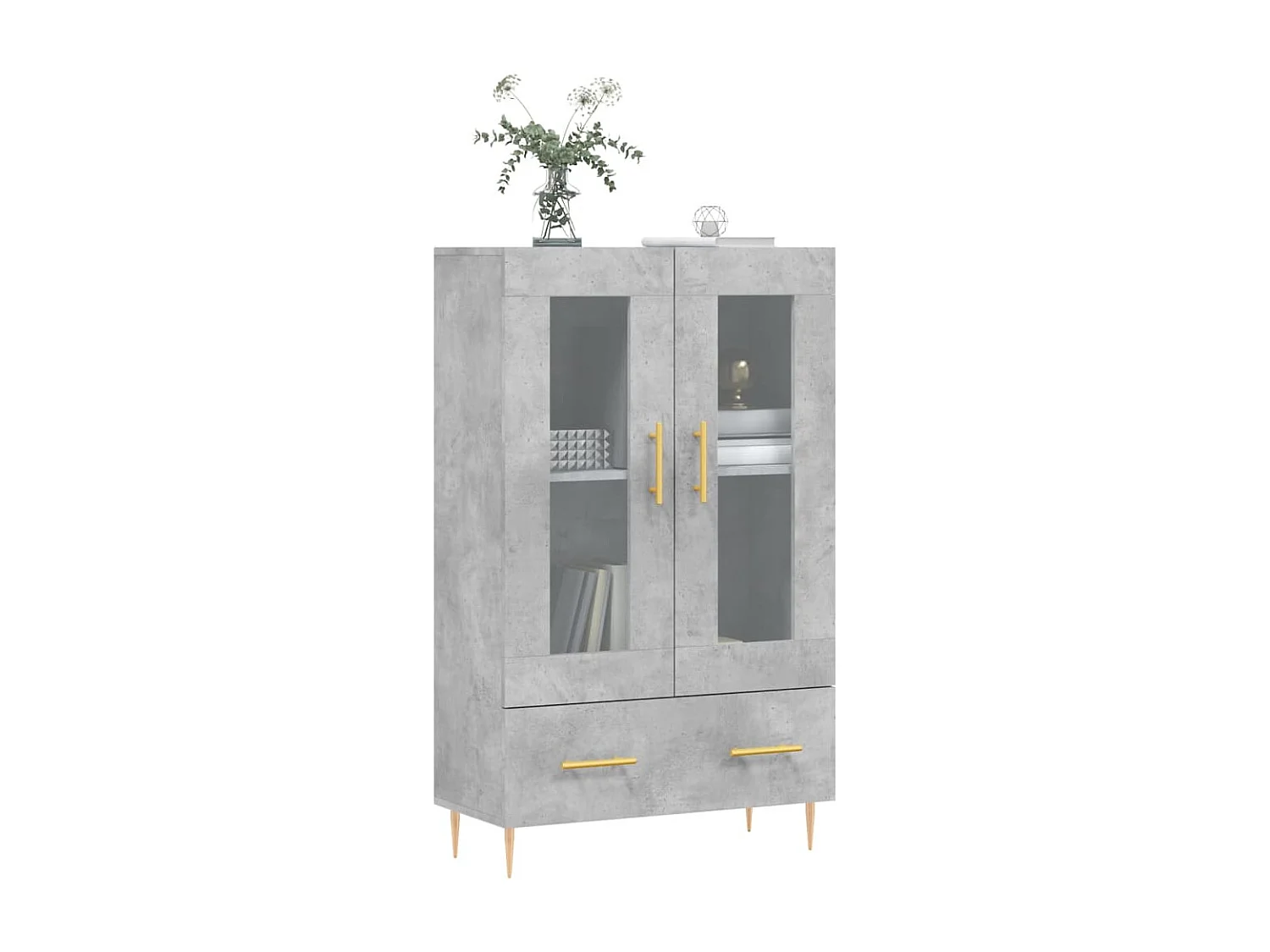 Aparador alto 69,5x31x115 cm derivados de madeira cinza-cimento PT728448