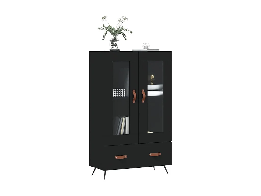 Highboard,Kommode Schwarz 69,5x31x115 cm Holzwerkstoff -gkd634994