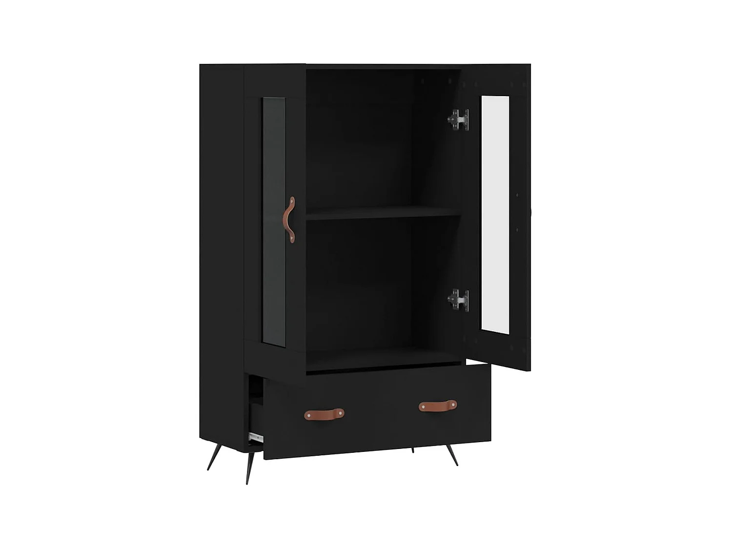 Highboard,Kommode Schwarz 69,5x31x115 cm Holzwerkstoff -gkd634994