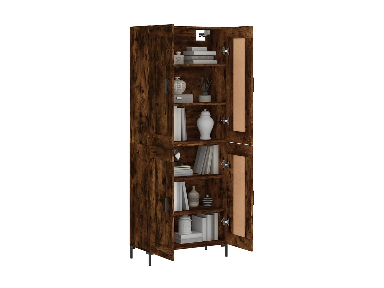 Buffet haut Chêne fumé 69,5x34x180 cm Bois d'ingénierie QWE57192