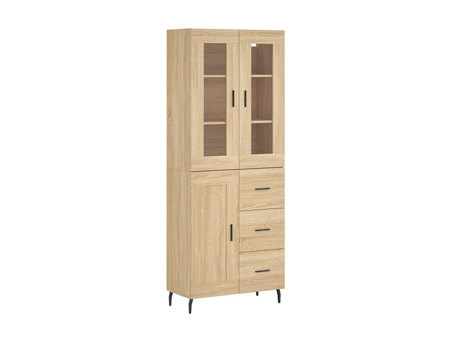 Buffet haut Chêne sonoma 69,5x34x180 cm Bois d'ingénierie QWE40196