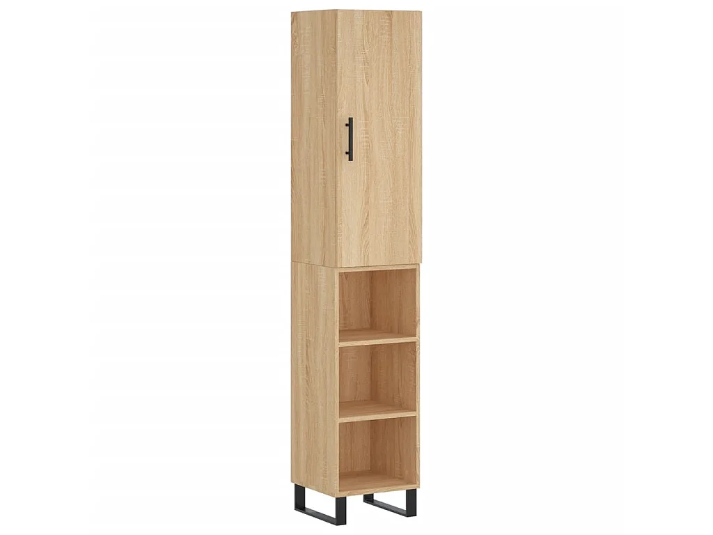 Buffet haut Chêne sonoma 34,5x34x180 cm Bois d'ingénierie QWE53699
