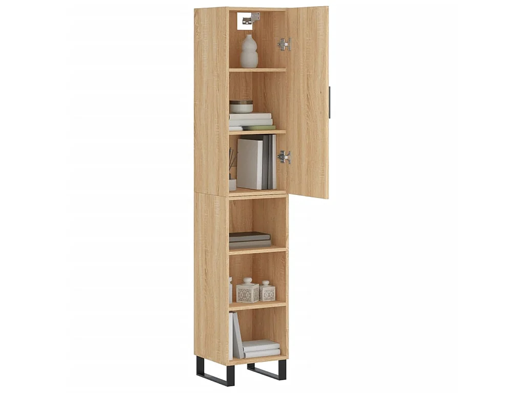 Buffet haut Chêne sonoma 34,5x34x180 cm Bois d'ingénierie QWE53699