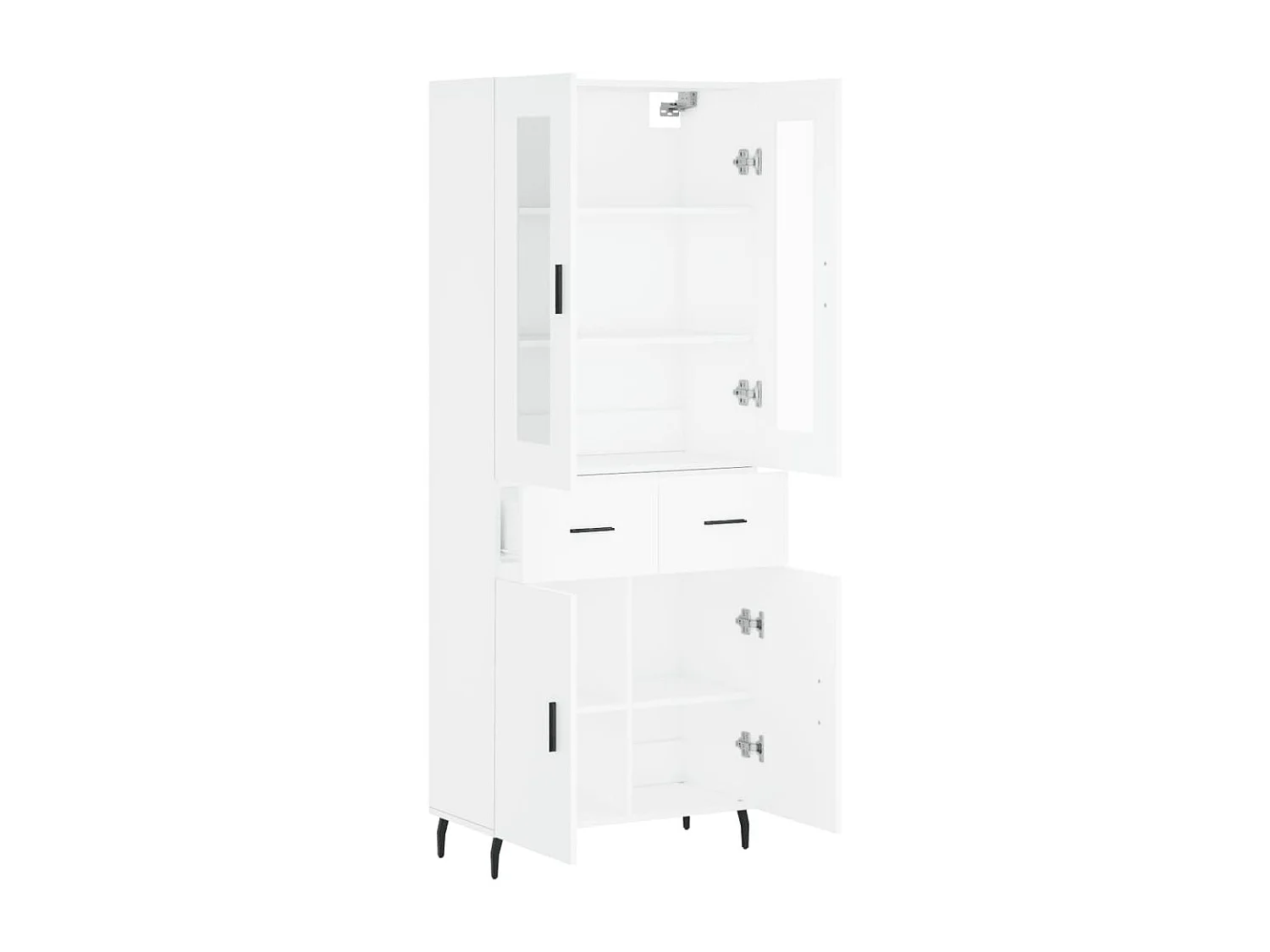 Aparador alto madera contrachapada blanco 69,5x34x180 cm ES87037