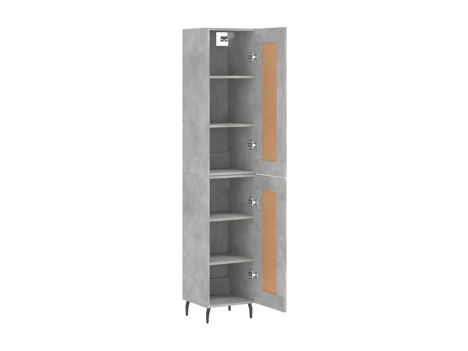 Buffet haut Gris béton 34,5x34x180 cm Bois d'ingénierie QWE80006