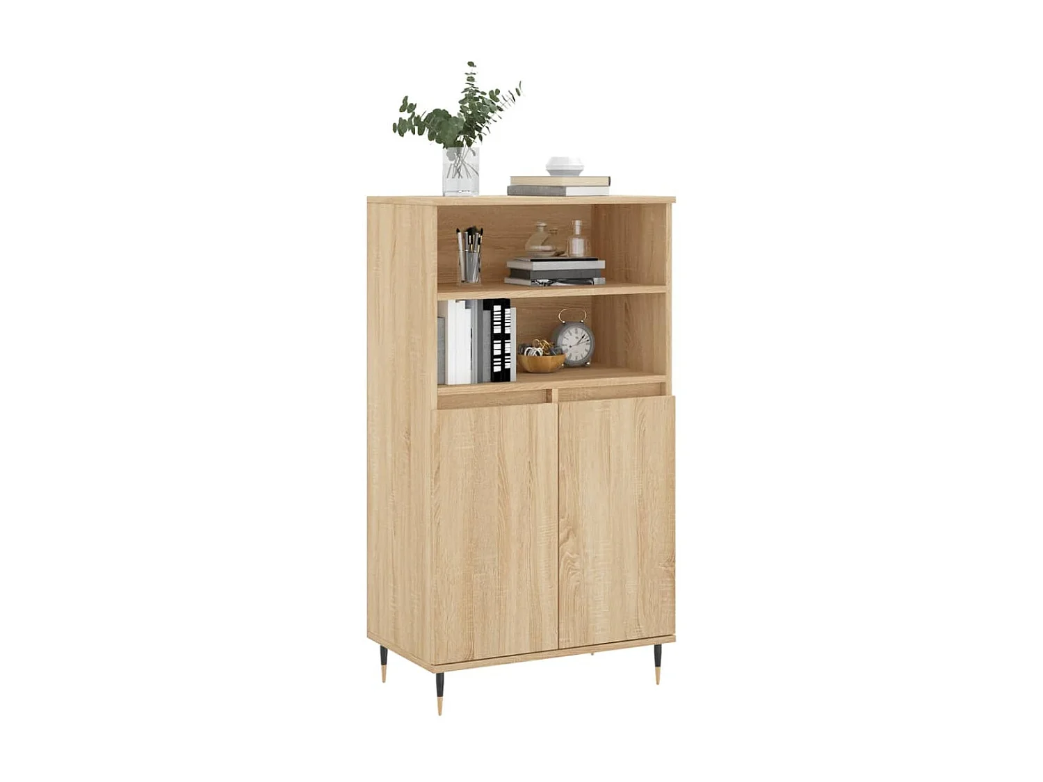 Buffet haut Chêne sonoma 60x36x110 cm Bois d'ingénierie QWE27625