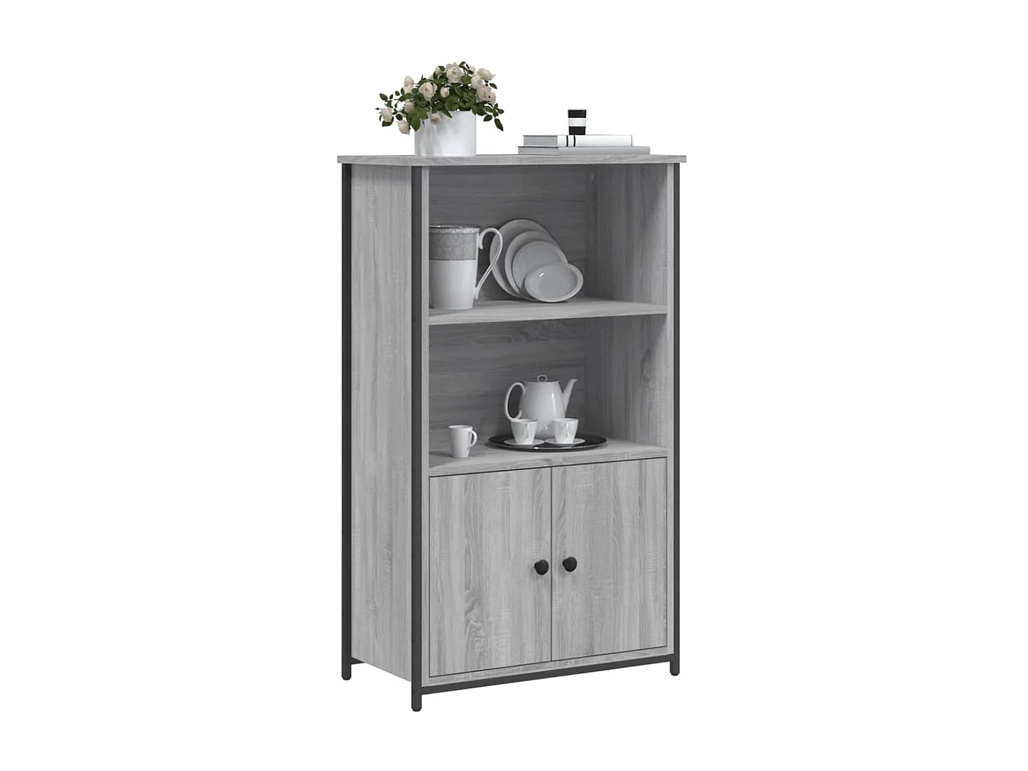 Aparador alto 62x32x103,5 cm derivados de madeira cinza sonoma PT183995