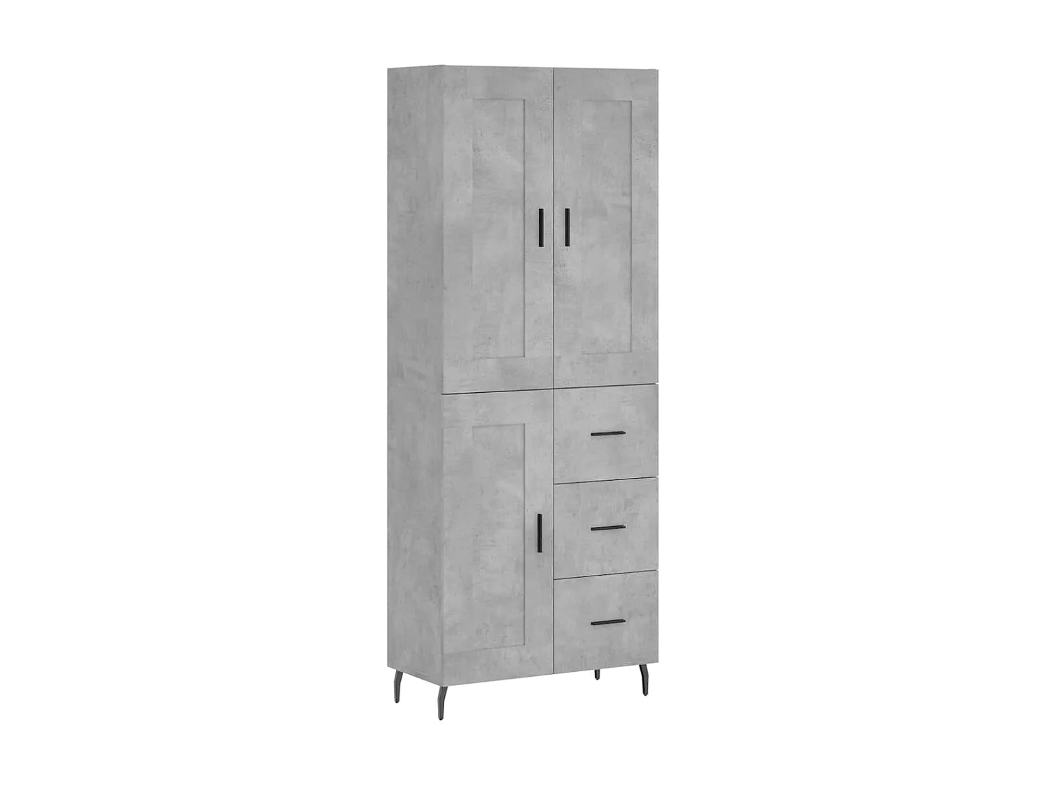 Highboard,Kommode Betongrau 69,5x34x180 cm Holzwerkstoff -gkd398099