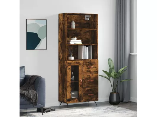 Kauf Unique Highboard,Kommode Räuchereiche 69,5x34x180 cm Holzwerkstoff -gkd695295