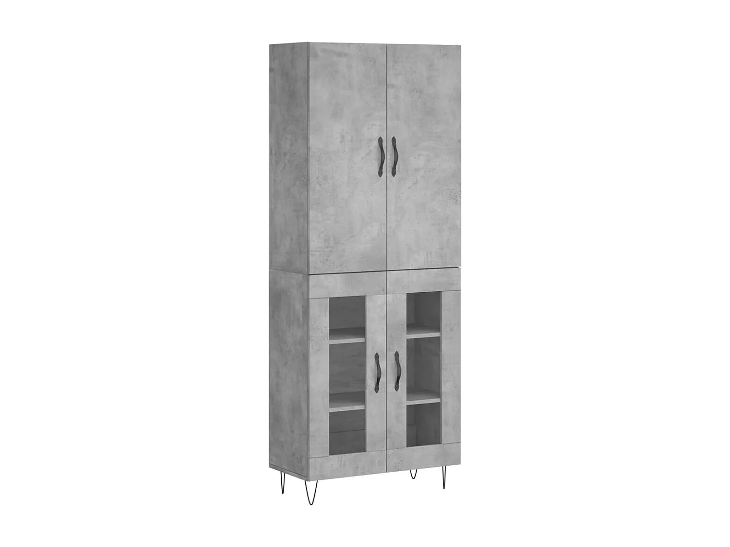 Buffet haut Gris béton 69,5x34x180 cm Bois d'ingénierie QWE77164
