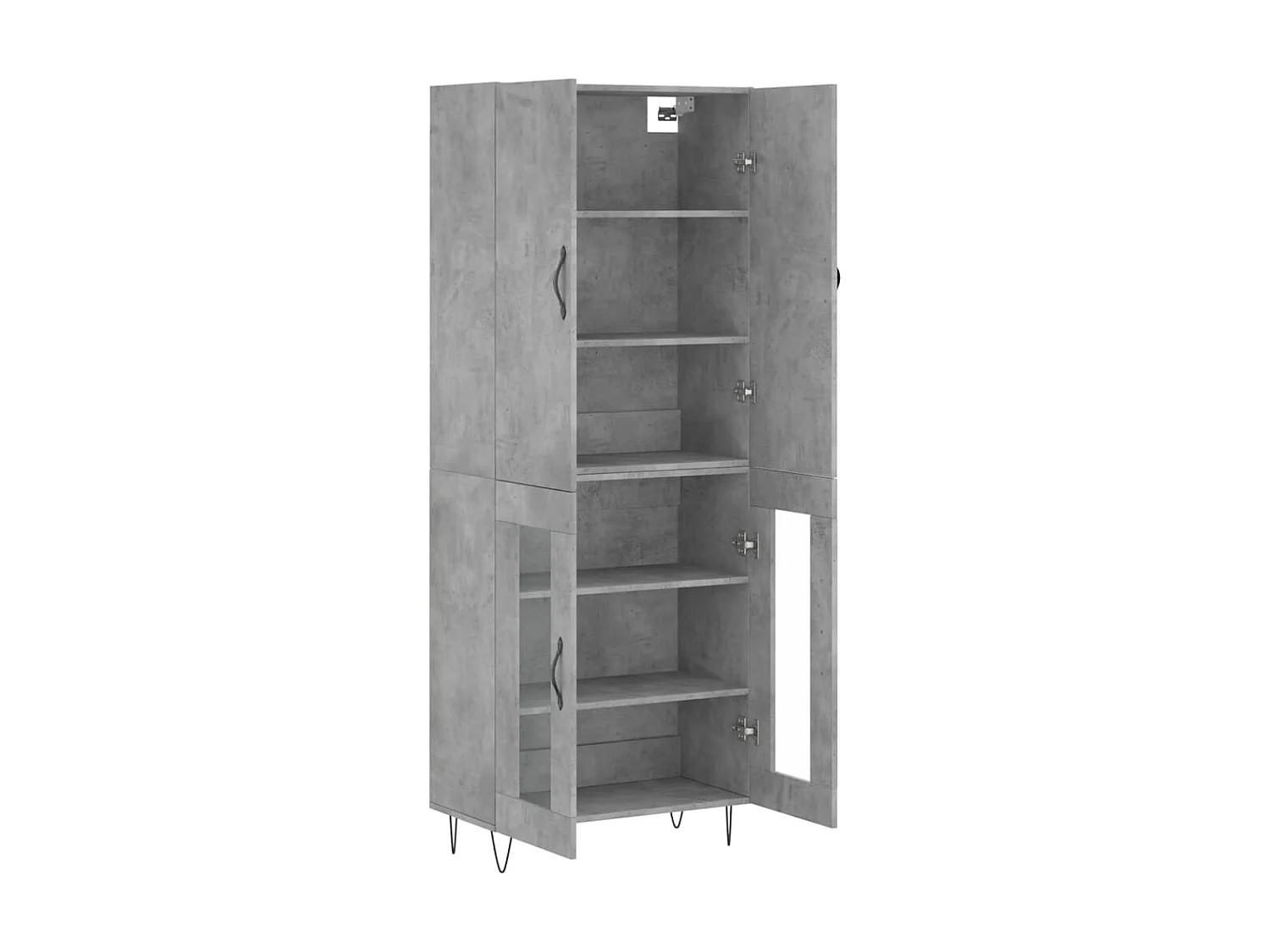 Buffet haut Gris béton 69,5x34x180 cm Bois d'ingénierie QWE77164