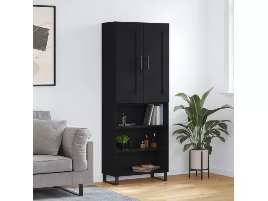 Kauf Unique Highboard,Kommode Schwarz 69,5x34x180 cm Holzwerkstoff -gkd486930