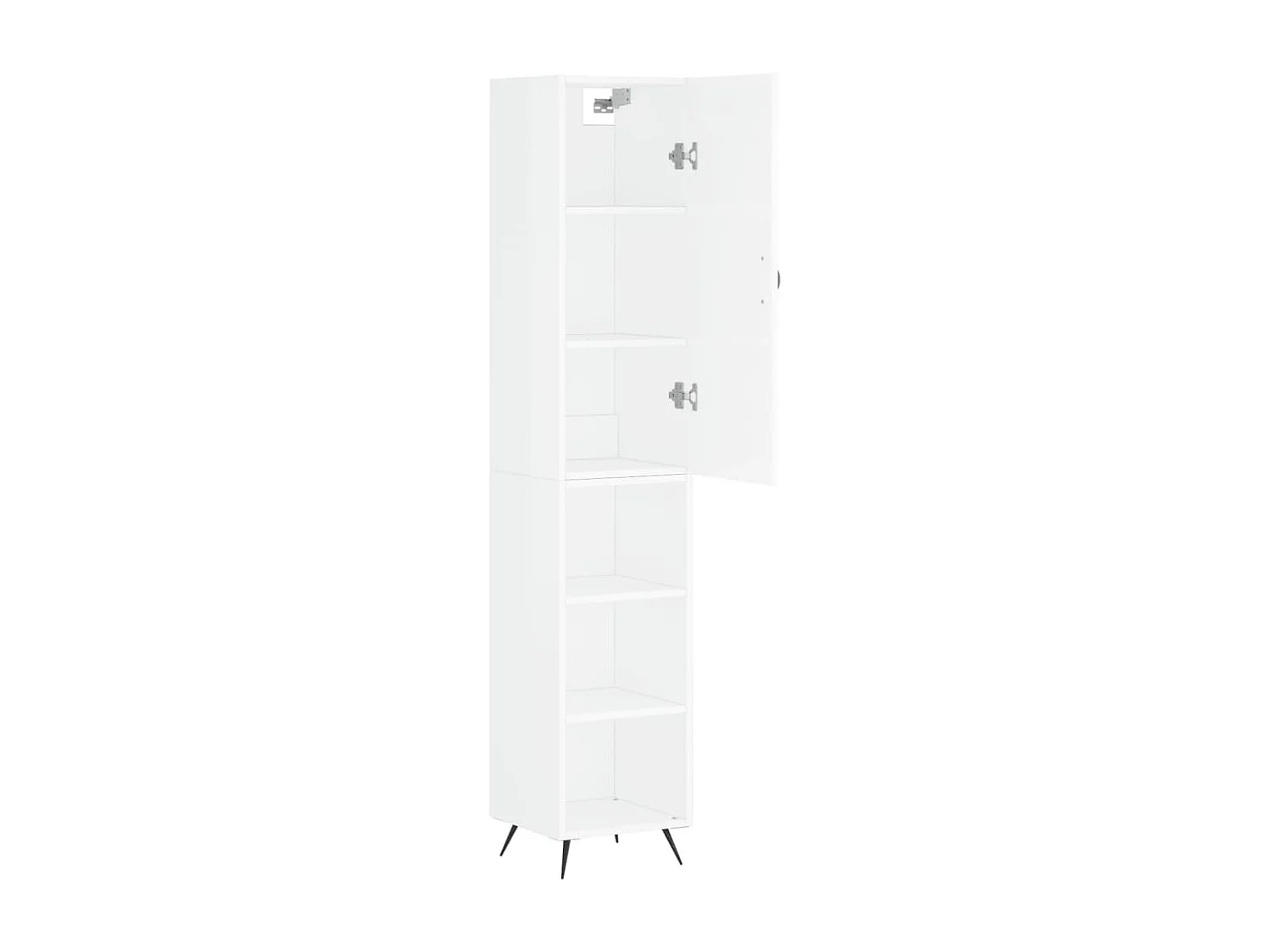Buffet haut Blanc brillant 34,5x34x180 cm Bois d'ingénierie QWE29280