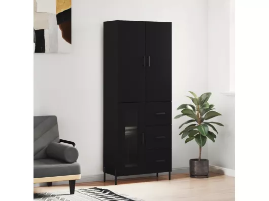 Kauf Unique Highboard,Kommode Schwarz 69,5x34x180 cm Holzwerkstoff -gkd83320