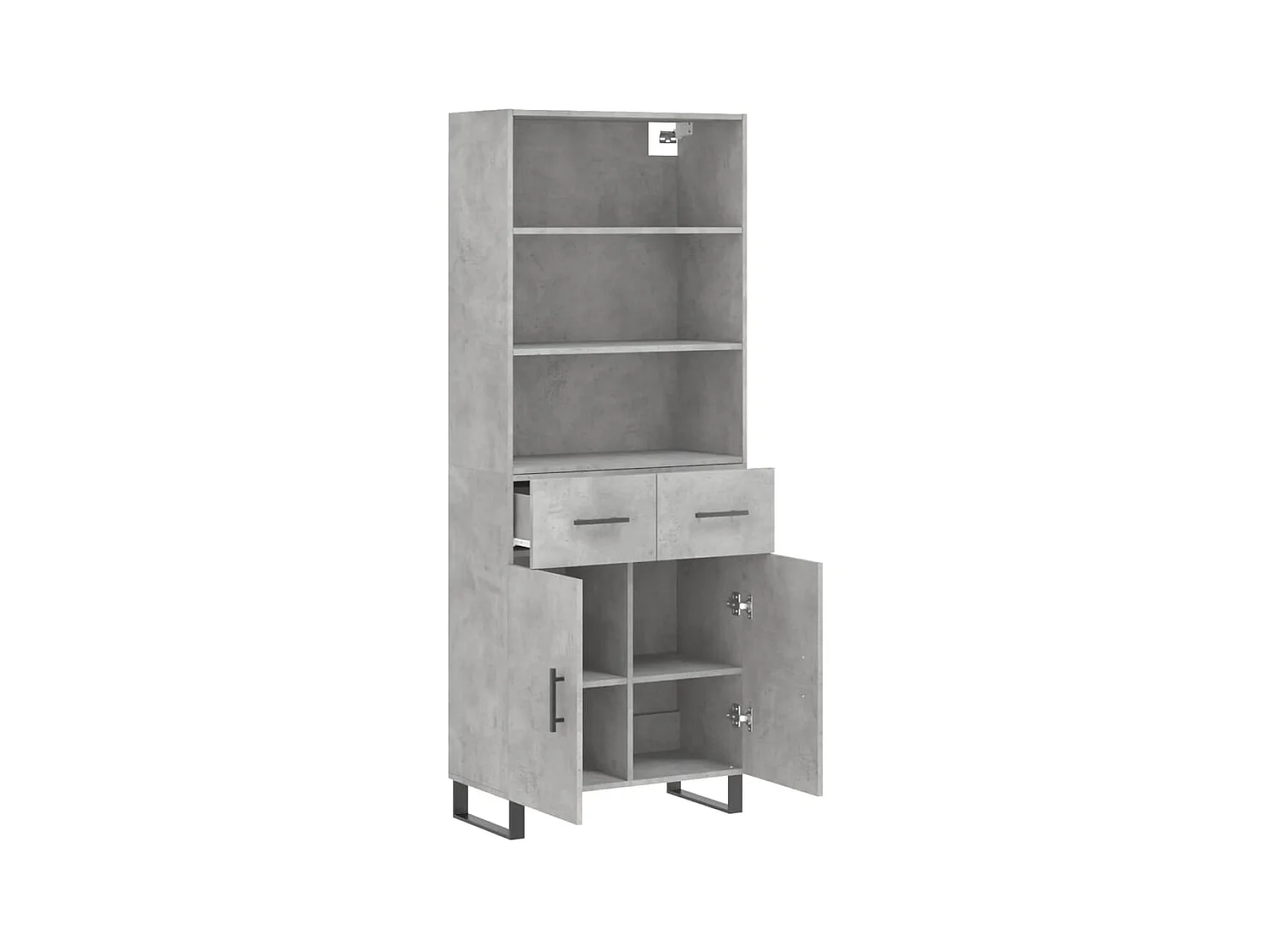 Highboard,Kommode Betongrau 69,5x34x180 cm Holzwerkstoff -gkd282117