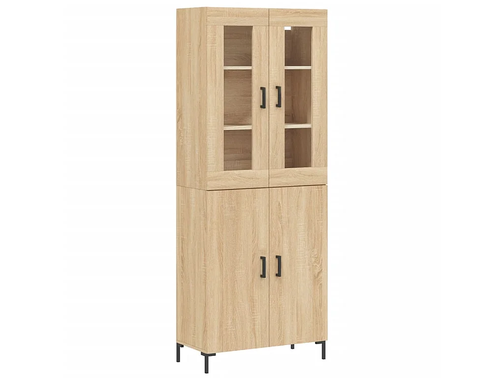 Highboard,Kommode Sonoma-Eiche 69,5x34x180 cm Holzwerkstoff -gkd584586