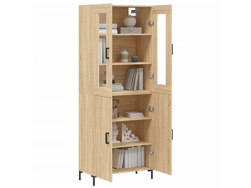 Highboard,Kommode Sonoma-Eiche 69,5x34x180 cm Holzwerkstoff -gkd584586