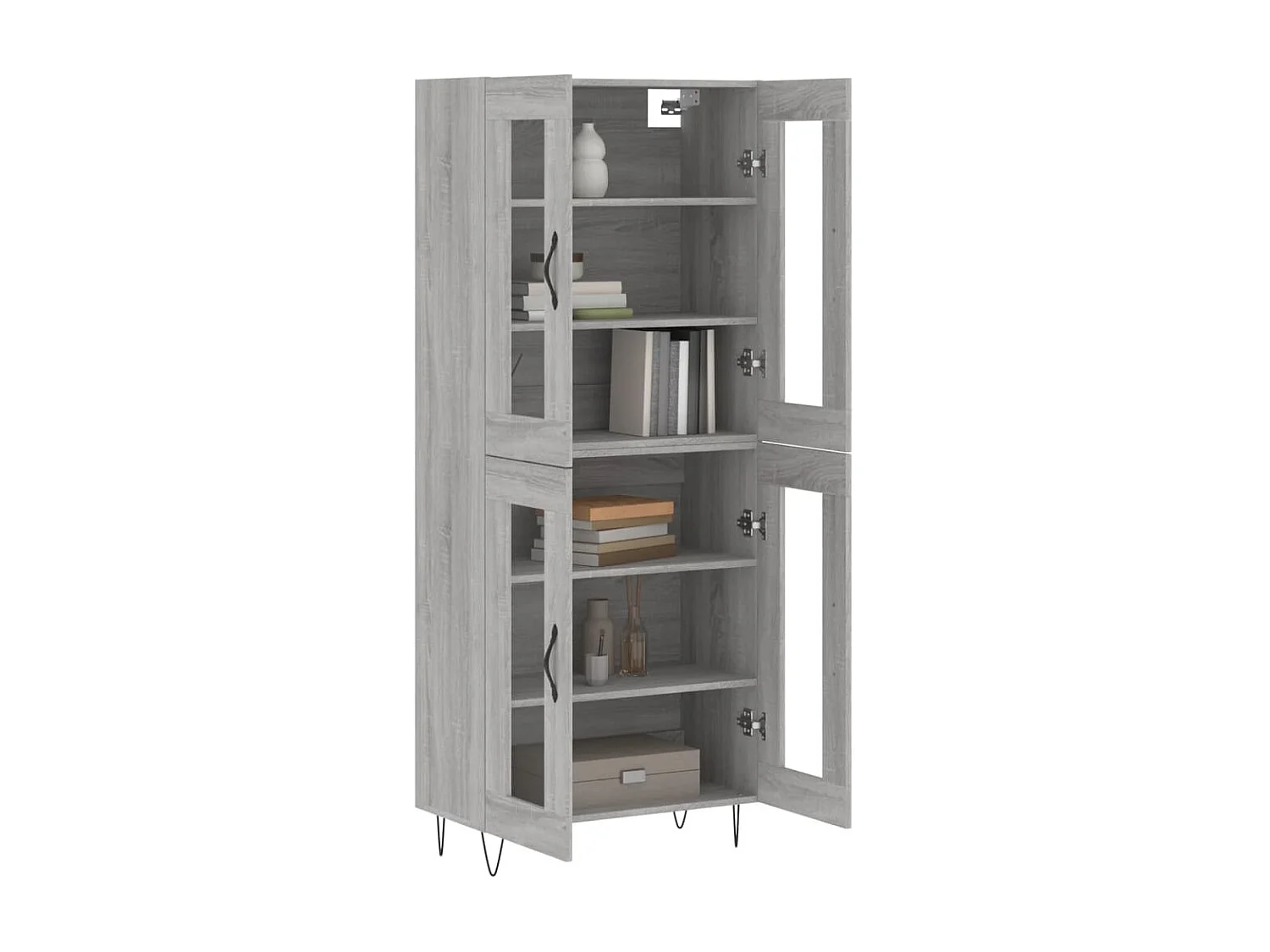 Buffet haut Sonoma gris 69,5x34x180 cm Bois d'ingénierie QWE26475