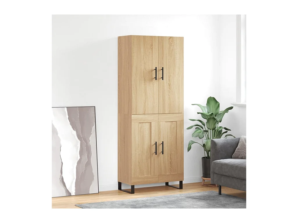 Buffet haut Chêne sonoma 69,5x34x180 cm Bois d'ingénierie QWE72712