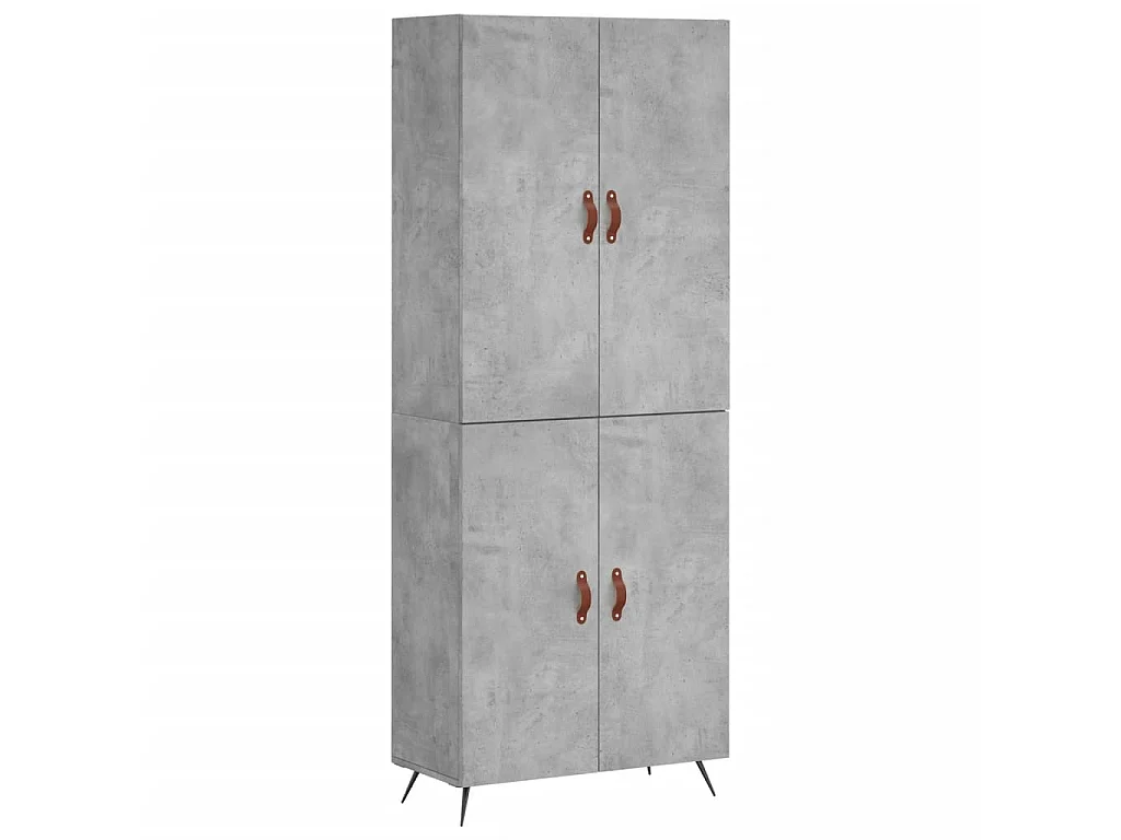 Buffet haut Gris béton 69,5x34x180 cm Bois d'ingénierie QWE28976