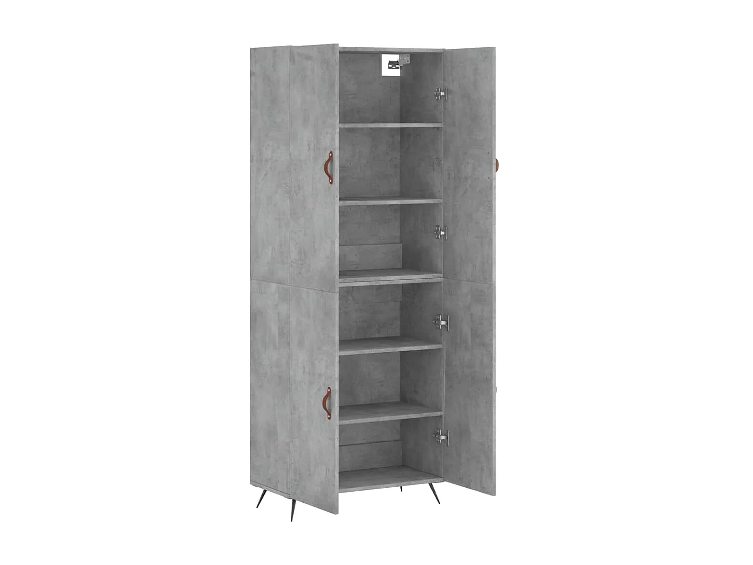 Buffet haut Gris béton 69,5x34x180 cm Bois d'ingénierie QWE28976