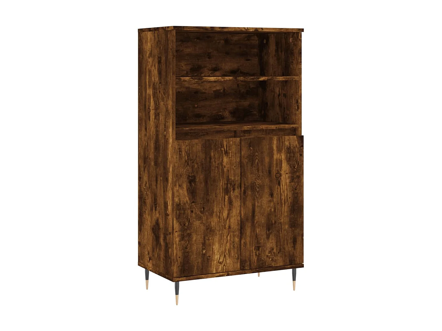 Buffet haut Chêne fumé 60x36x110 cm Bois d'ingénierie QWE65215