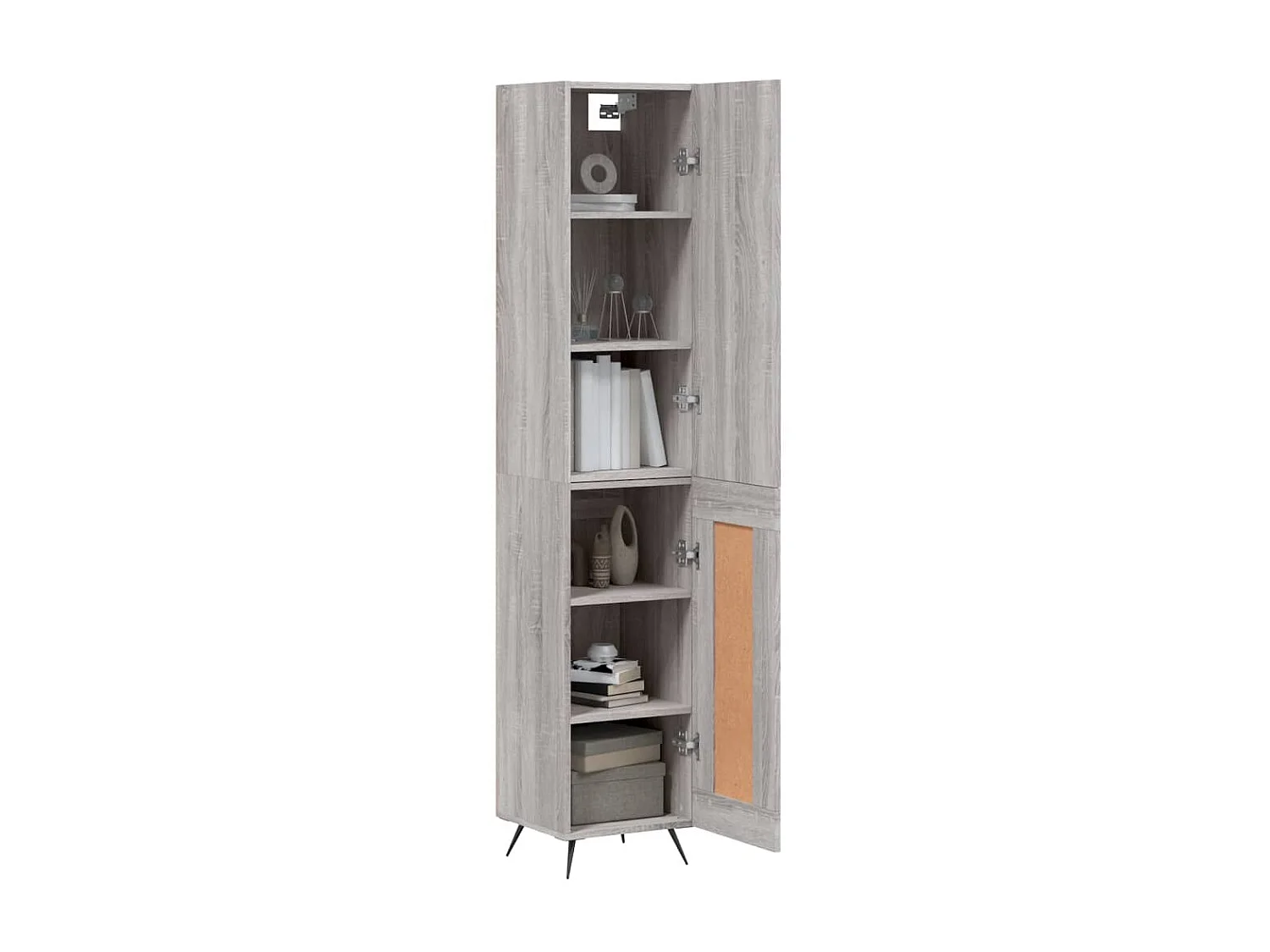 Buffet haut Sonoma gris 34,5x34x180 cm Bois d'ingénierie QWE67476
