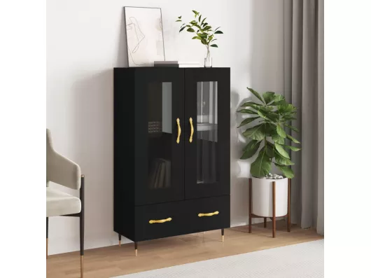 Kauf Unique Highboard,Kommode Schwarz 69,5x31x115 cm Holzwerkstoff -gkd568033