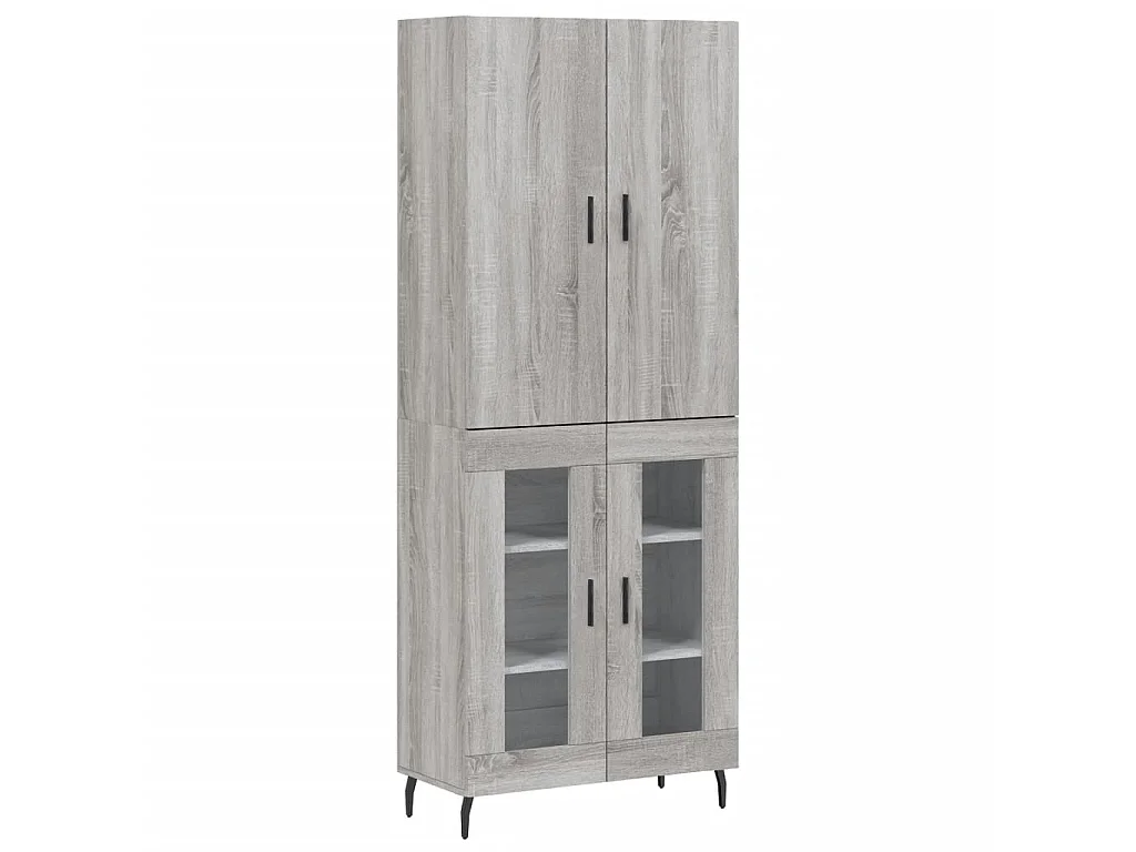 Buffet haut Sonoma gris 69,5x34x180 cm Bois d'ingénierie QWE99176