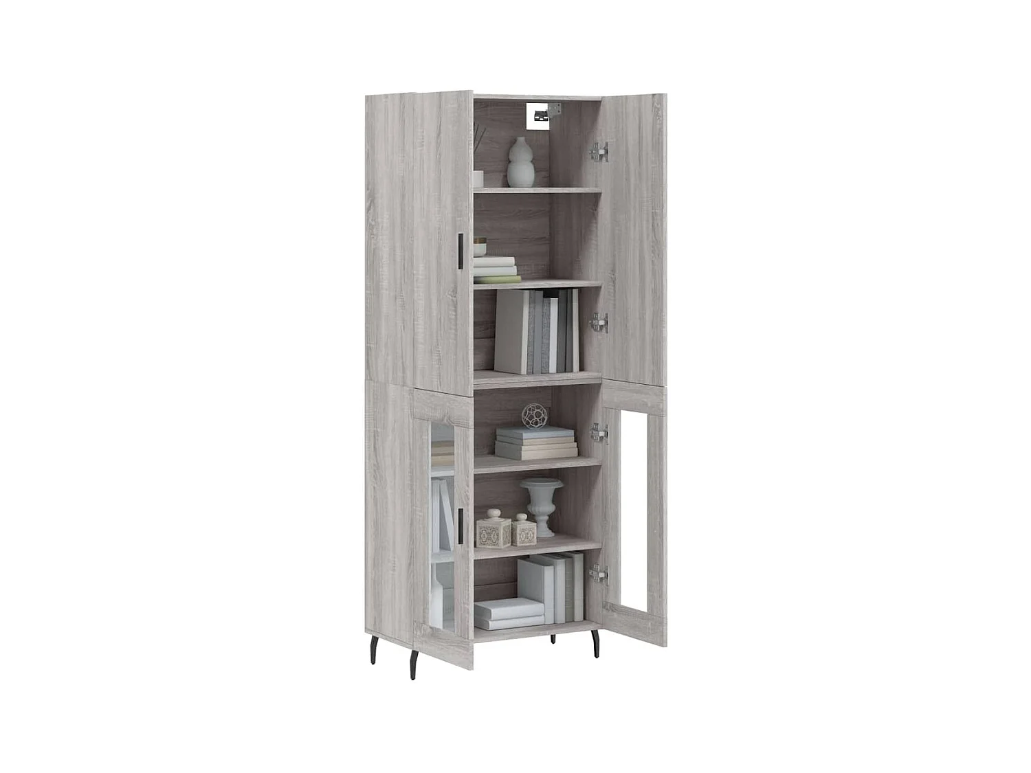 Highboard,Kommode Grau Sonoma 69,5x34x180 cm Holzwerkstoff -gkd155600