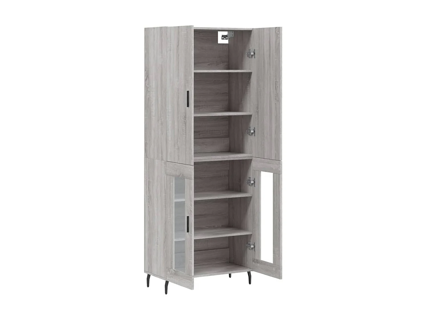 Buffet haut Sonoma gris 69,5x34x180 cm Bois d'ingénierie QWE99176