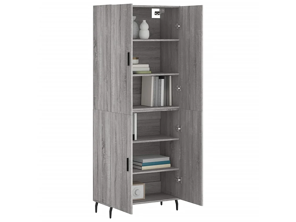 Aparador alto 69,5x34x180 cm derivados de madeira sonoma cinza PT705450