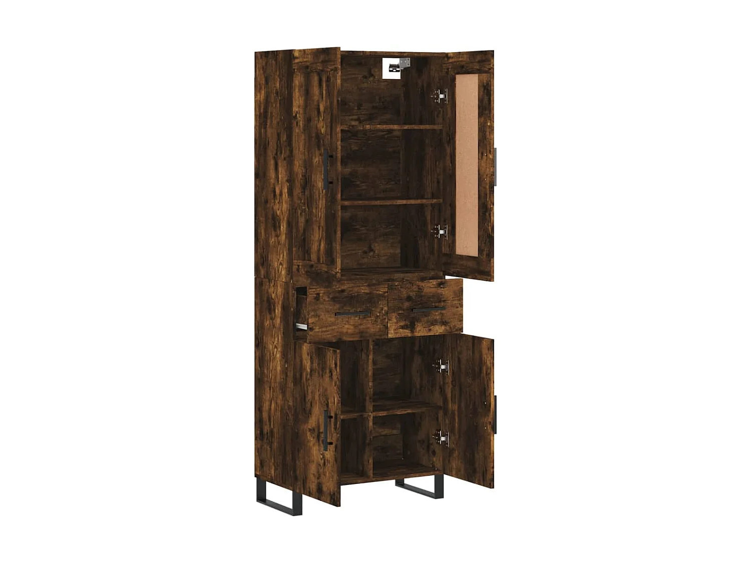 Buffet haut Chêne fumé 69,5x34x180 cm Bois d'ingénierie QWE46063