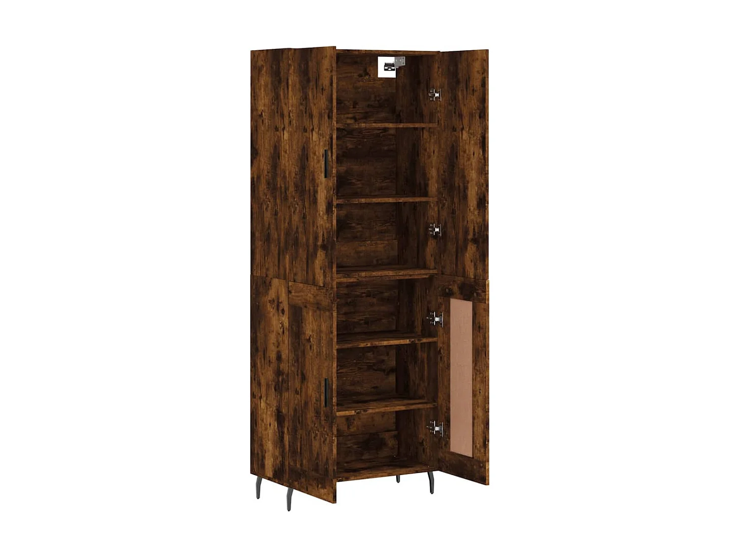 Hoge kast 69,5x34x180 cm bewerkt hout gerookt eikenkleurig NL90823