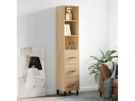 Kauf Unique Highboard,Kommode Sonoma-Eiche 34,5x34x180 cm Holzwerkstoff -gkd31932