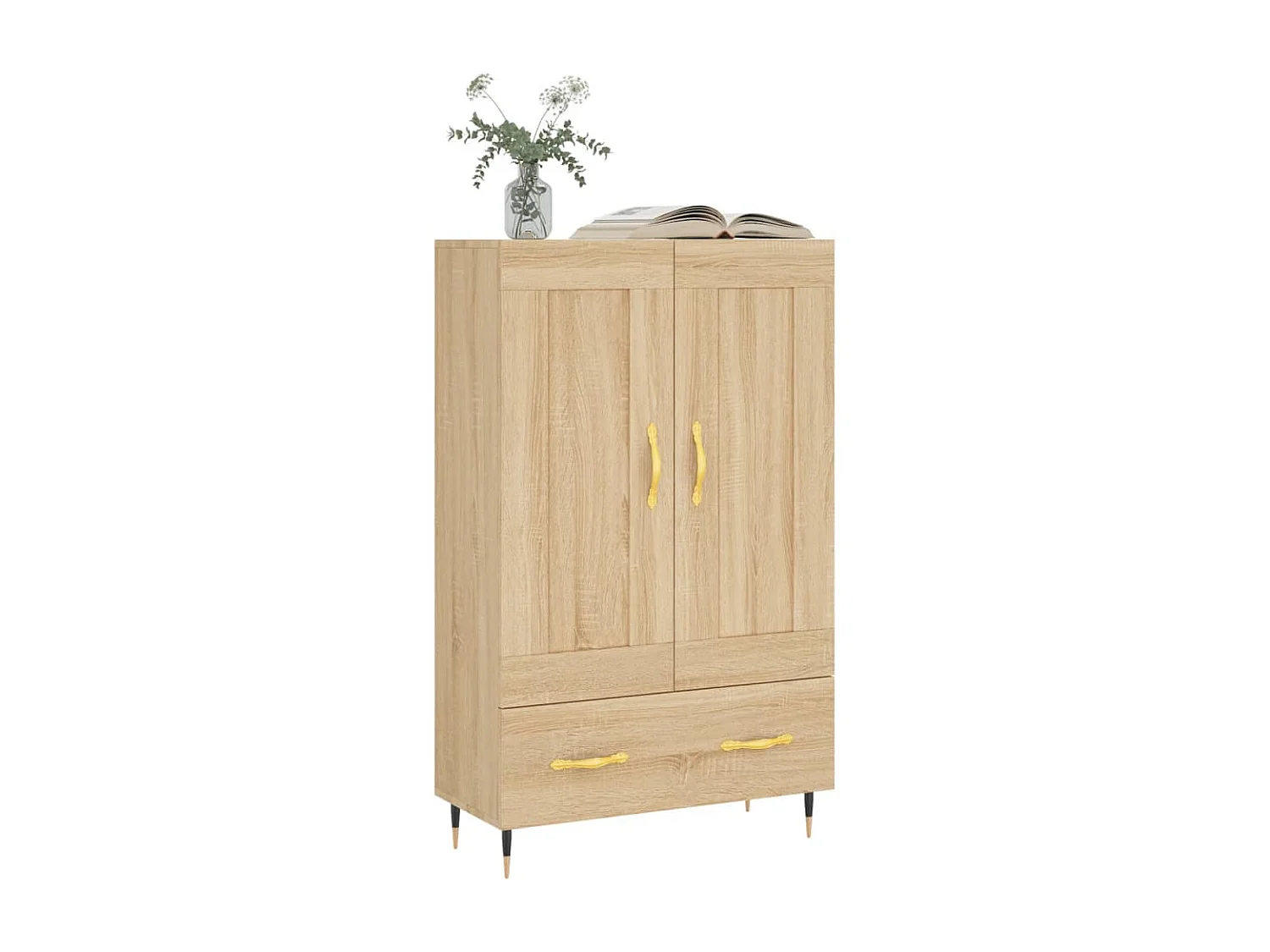 Buffet haut chêne sonoma 69,5x31x115 cm bois d'ingénierie QWE13129