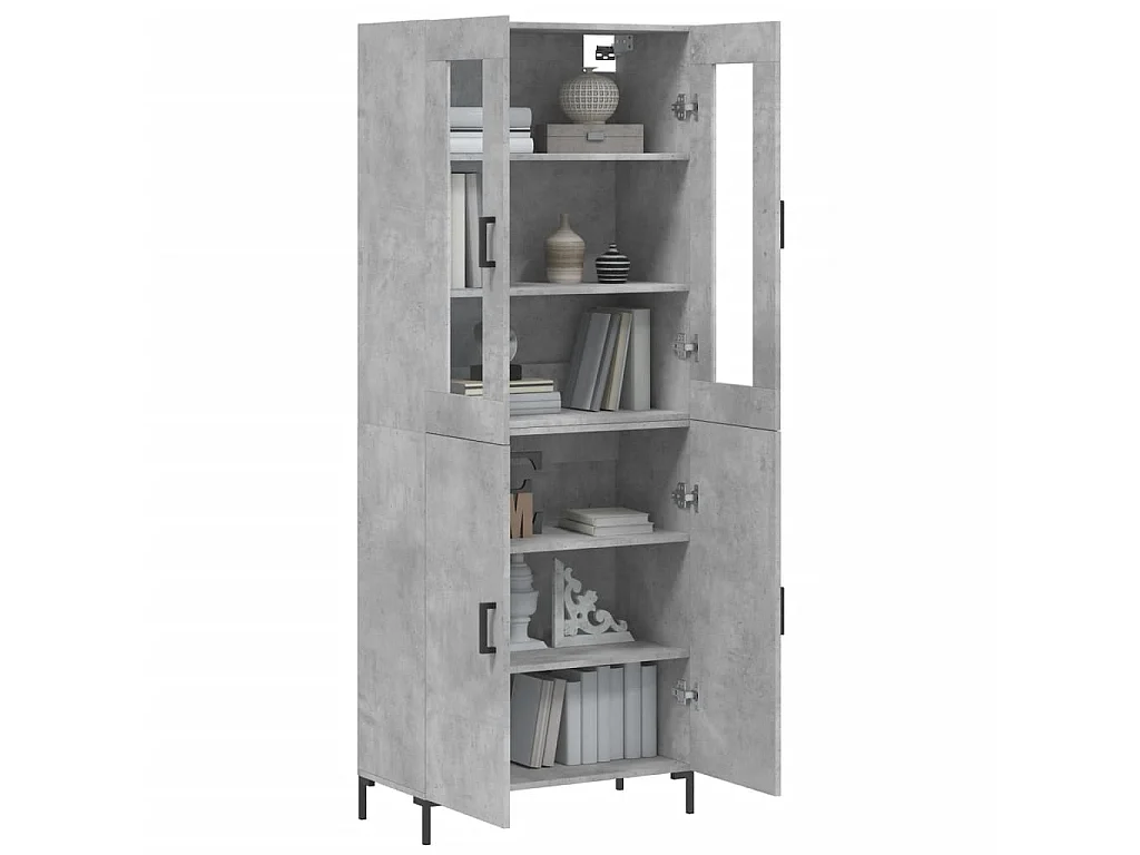 Highboard,Kommode Betongrau 69,5x34x180 cm Holzwerkstoff -gkd838886