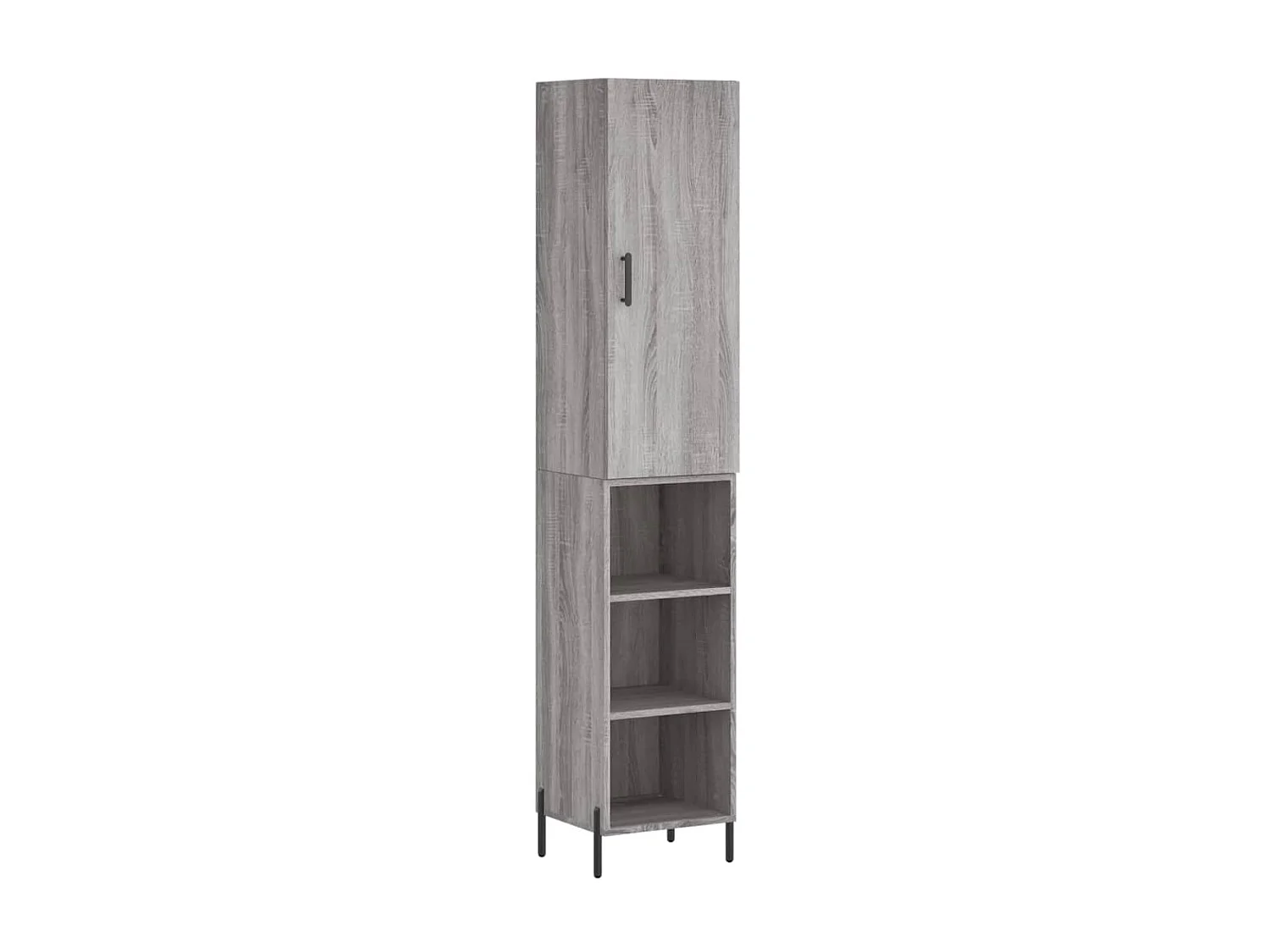 Aparador alto madera contrachapada gris Sonoma 34,5x34x180 cm ES74501