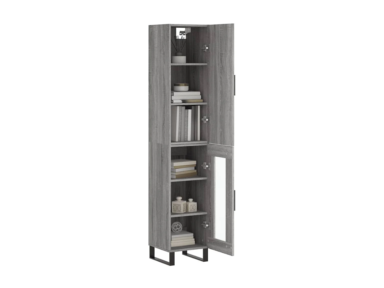 Buffet haut Sonoma gris 34,5x34x180 cm Bois d'ingénierie QWE45463
