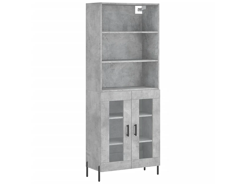 Highboard,Kommode Betongrau 69,5x34x180 cm Holzwerkstoff -gkd949988