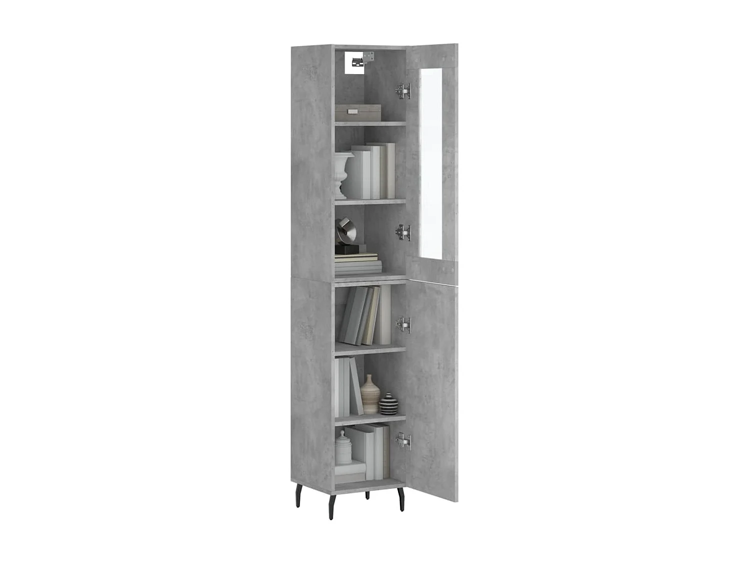 Buffet haut Gris béton 34,5x34x180 cm Bois d'ingénierie QWE71403