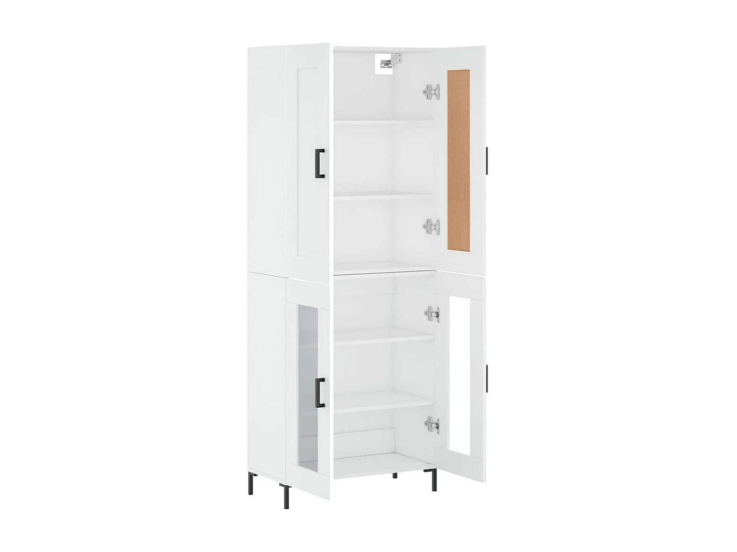 Aparador alto madera contrachapada blanco 69,5x34x180 cm ES38398