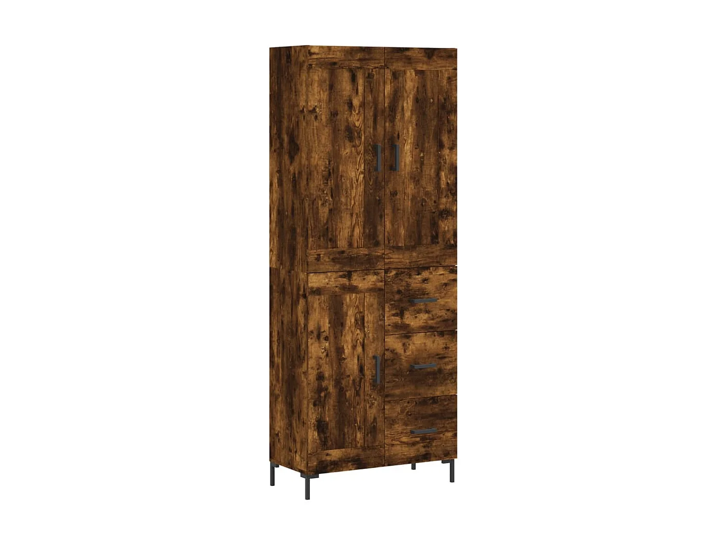 Buffet haut Chêne fumé 69,5x34x180 cm Bois d'ingénierie QWE98575