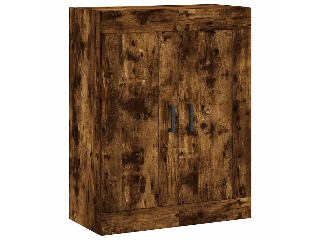 Buffet haut Chêne fumé 69,5x34x180 cm Bois d'ingénierie QWE98575