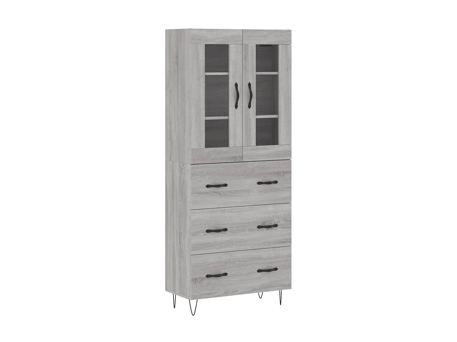 Buffet haut Sonoma gris 69,5x34x180 cm Bois d'ingénierie QWE65740