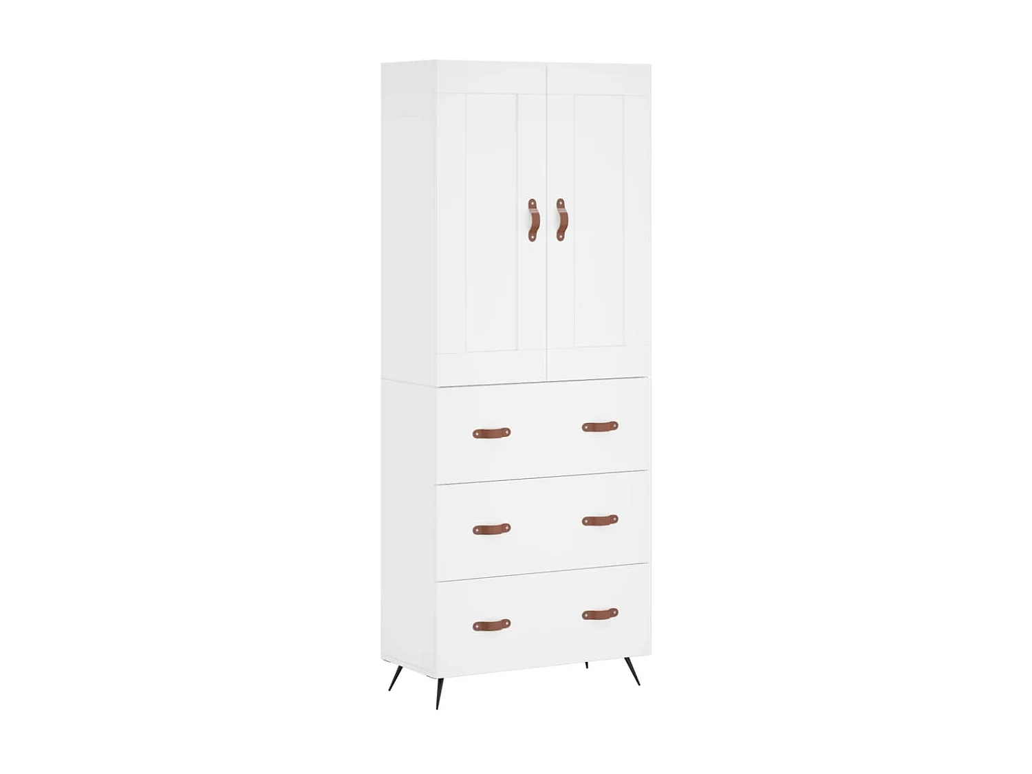 Aparador alto madera contrachapada blanco 69,5x34x180 cm ES54524