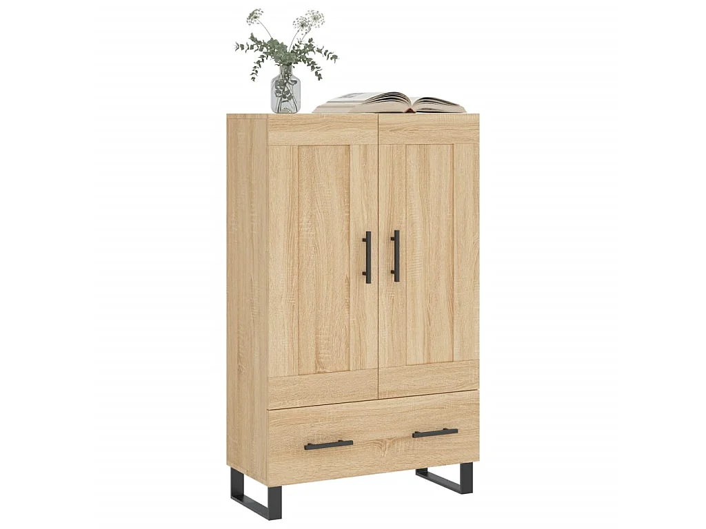 Buffet haut chêne sonoma 69,5x31x115 cm bois d'ingénierie QWE81470