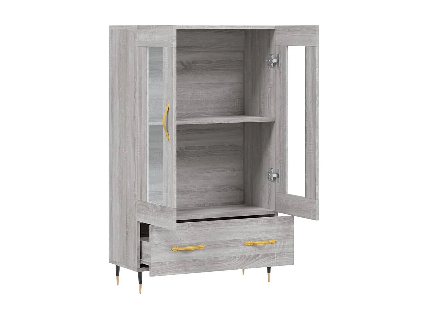 Buffet haut sonoma gris 69,5x31x115 cm bois d'ingénierie QWE87527