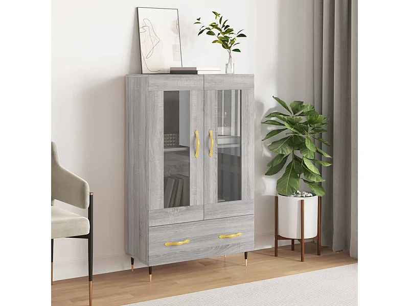 Buffet haut sonoma gris 69,5x31x115 cm bois d'ingénierie QWE87527