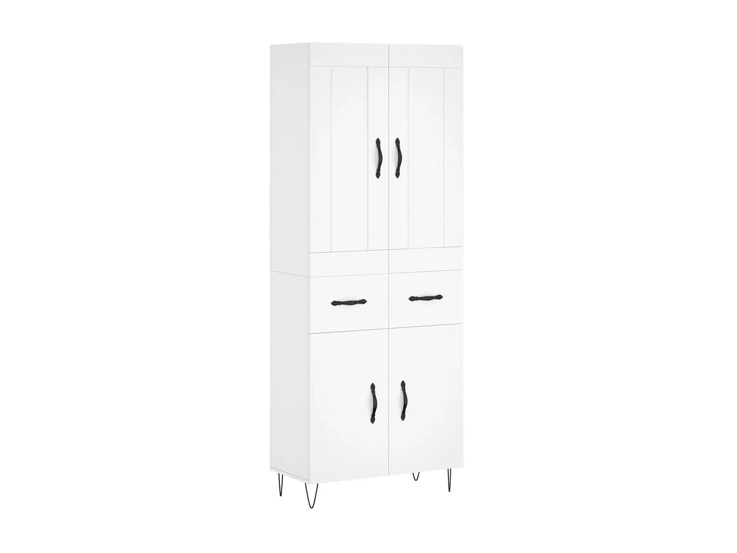 Buffet haut Blanc 69,5x34x180 cm Bois d'ingénierie QWE30471